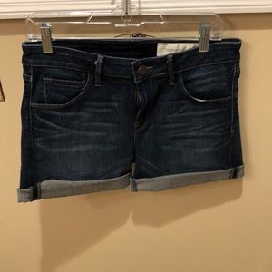 Denim cuff shorts